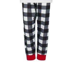 Cozy Checkered Pajamas bottoms in black and white with red cuffs.